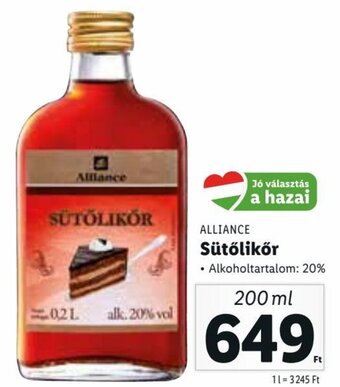 Alliance Sütőlikőr 200 ml