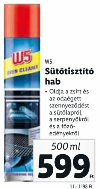 Lidl W5 Sütőtisztító hab 500 ml ajánlat