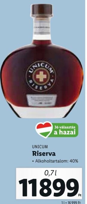 Lidl Unicum Riserva 0,7 l ajánlat