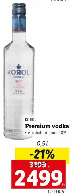 Lidl Korol Prémium vodka 0,5 l ajánlat