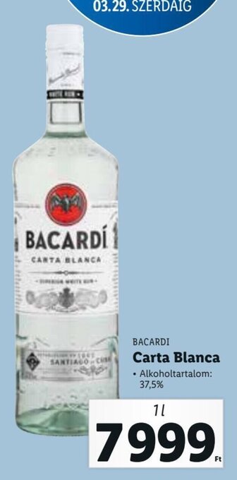 Lidl Bacardi Carta blanca 1 l ajánlat