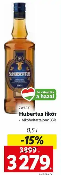 Lidl Zwack Hubertus likőr 0,5 l ajánlat