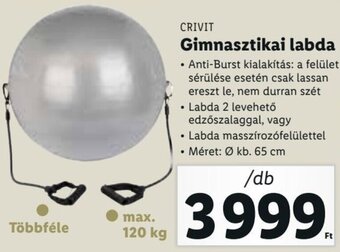 Lidl Crivit Gimnasztikai labda 1 db ajánlat