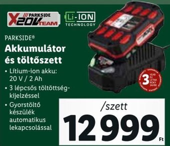 Lidl Parkside Akkumulátor és töltőszett 1 szett ajánlat