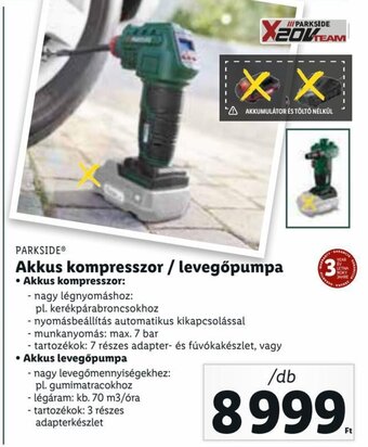 Parkside Akkus kompresszor / levegőpumpa 1 db