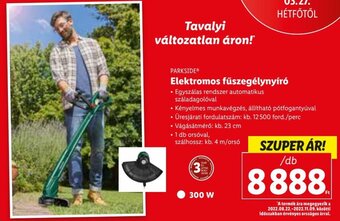 Lidl Parkside Elektromos fűszegélynyíró 1 db ajánlat