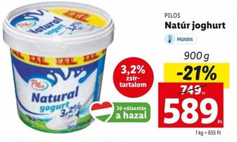 Lidl Pilos Natúr joghurt 900 g ajánlat