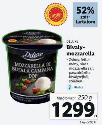 Lidl Deluxe Bivaly- mozzarella 250 g ajánlat