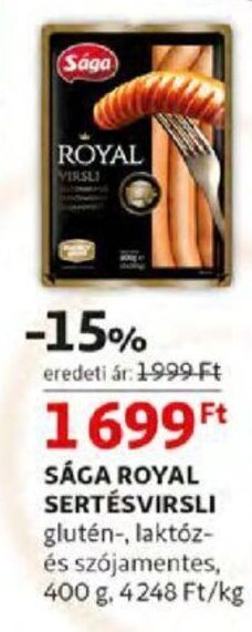 Sága Royal sertésvirsli 400 g