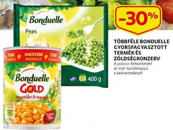 Auchan Többféle Bonduelle gyorsfagyasztott termék és zöldségkonzerv ajánlat