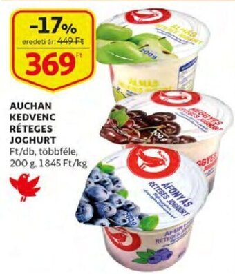Auchan Auchan kedvenc réteges joghurt 200 g ajánlat