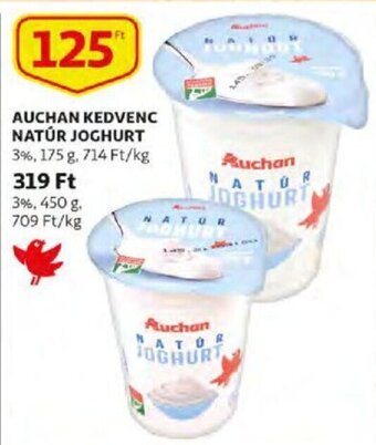 Auchan Auchan kedvenc natúr joghurt 175 g ajánlat