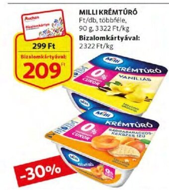 Auchan Milli krémtúró 90 g ajánlat