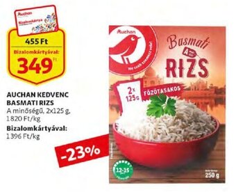 Auchan Auchan kedvenc basmati rizs 2 x 125 g ajánlat