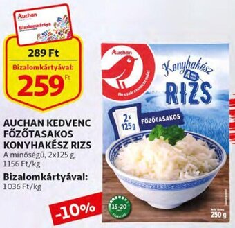 Auchan Auchan kedvenc főzőtasakos konyhakész rizs 2 x 125 g ajánlat