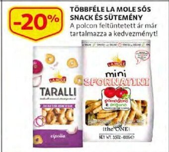 Többféle La Mole sós snack és sütemény