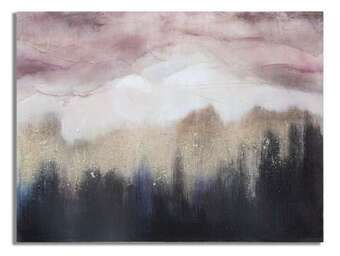 Absztrakt vászon kép 80x60 cm, rózsaszín, arany, antracit - horizon - butopêa