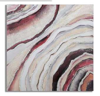 Absztrakt vászon kép 80x80 cm, piros, arany, fehér - marbre rose - butopêa