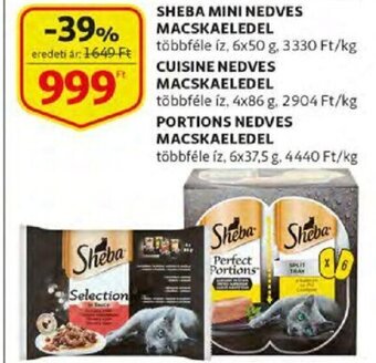 Auchan Sheba mini nedves macskaeledel 6 x 50 g ajánlat