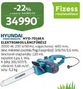 Auchan Hyundai hyd-7016ea elektromos láncfűrész 1 db ajánlat