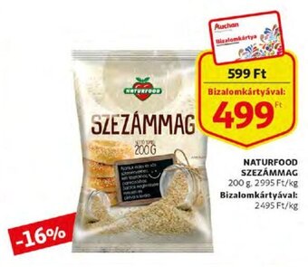 Auchan Naturfood szezámmag 200 g ajánlat