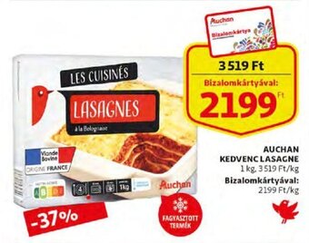 Auchan Auchan kedvenc lasagne 1 kg ajánlat