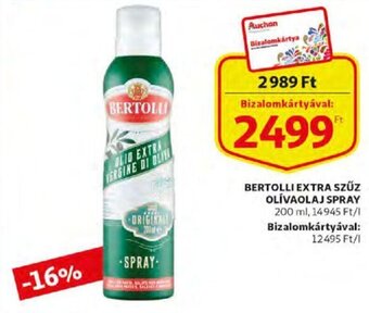 Auchan Bertolli extra szűz olívaolaj spray 200 ml ajánlat