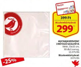 Auchan Auchan kedvenc 3 rétegű szalvéta 30 db ajánlat