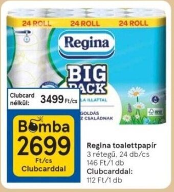 Tesco Regina toalettpapír 24 db ajánlat