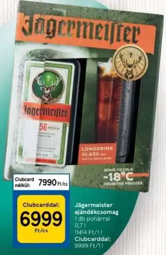 Tesco Jägermeister ajándékcsomag 0,7 l ajánlat