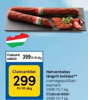 Tesco Hetvenhetes lángolt kolbász 10 dkg ajánlat