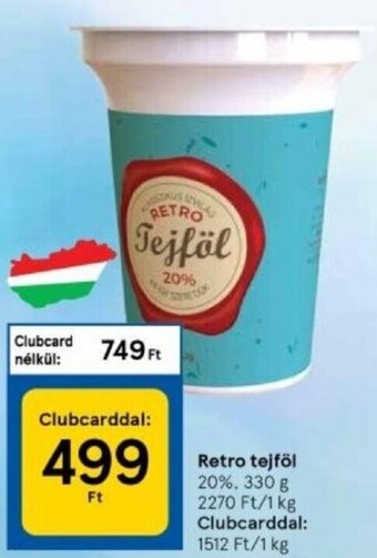 Tesco Retro tejföl 330 g ajánlat