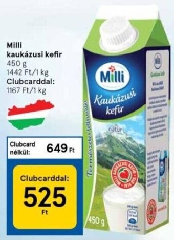 Tesco Milli kaukázusi kefir 450 g ajánlat