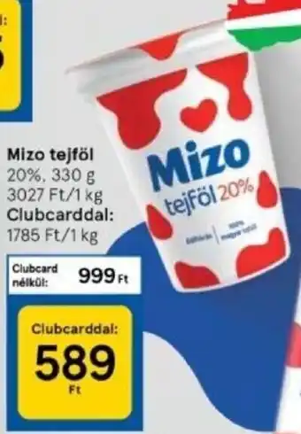 Tesco Mizo tejföl 330 g ajánlat