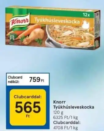 Tesco Knorr tyúkhúsleveskocka 120 g ajánlat