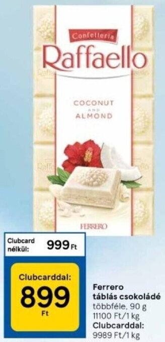 Tesco Ferrero táblás csokoládé 90 g ajánlat