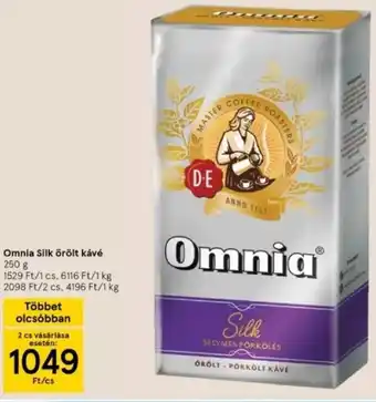 Tesco Omnia Silk Őrölt kávé 250 g ajánlat
