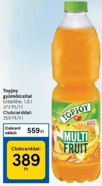 Tesco Topjoy gyümölcsital 1,5 l ajánlat