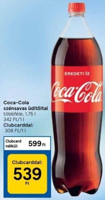 Tesco Coca-Cola szénsavas üdítőital 1,75 l ajánlat