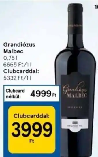 Grandiózus malbec 0,75 l