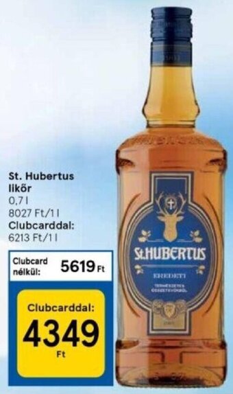 Tesco St.Hubertus likőr 0,7 l ajánlat