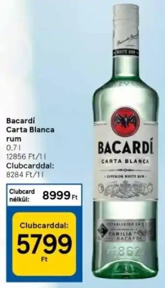 Tesco Bacardi Carta blanca rum 0,7 l ajánlat