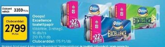 Tesco Ooops! excellence toalettpapír 16 db ajánlat