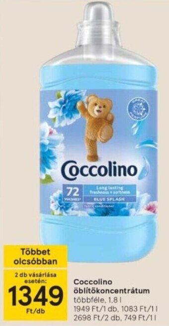 Tesco Coccolino öblítőkoncentrátum 1,8 l ajánlat
