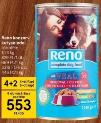 Tesco Reno konzerv kutyaeledel 1,24 kg ajánlat