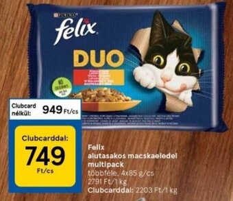 Tesco Felix alutasakos macskaeledel multipack 4 x 85 g ajánlat