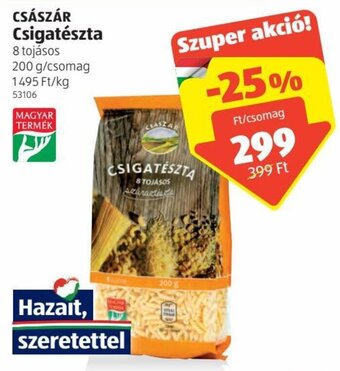 ALDI Császár csigatészta 200 g ajánlat