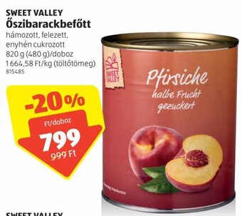 ALDI Sweet Valley őszibarackbefőtt 820 g ajánlat