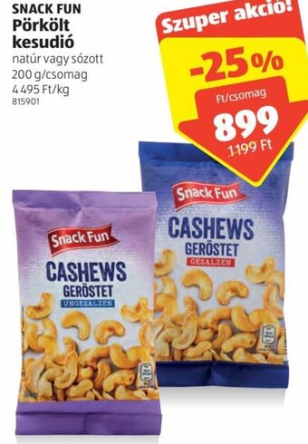 ALDI Snack Fun pörkölt kesudió 200 g ajánlat