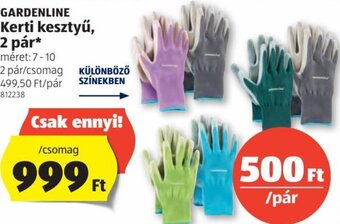 ALDI Gardenline kerti kesztyű 2 pár ajánlat